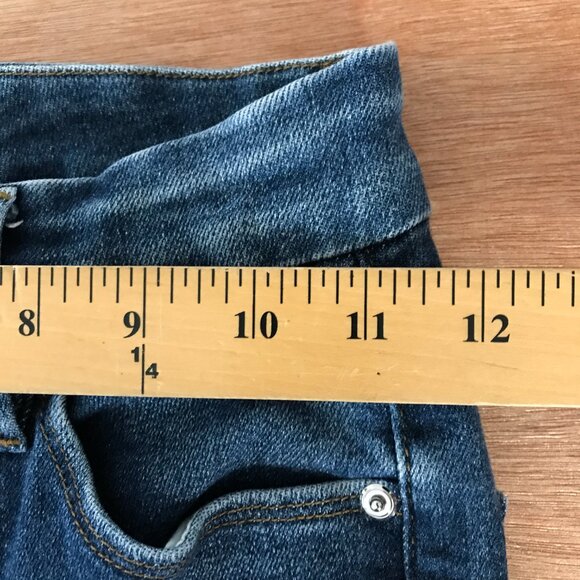 Good American Good Legs Crop Jeans Women 0/25 Blue High Rise Distressed Raw Hem - Picture 8 of 11